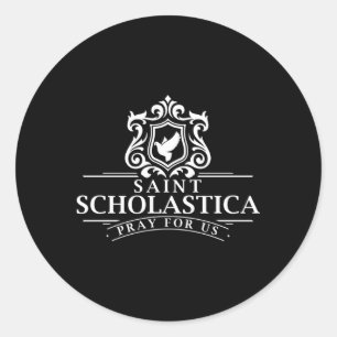 St Scholastica Benedict Katholische Heiligen Runder Aufkleber