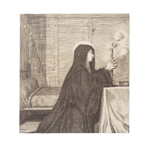 St. Scholastica Gönnerin der Schule Notizblock