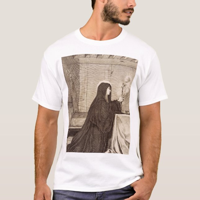 St. Scholastica Gönnerin der Schule T-Shirt (Vorderseite)