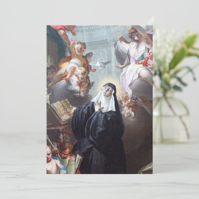 St. Scholastica Religious Nun katholisches Gebet Karte (Stehend Vorderseite)
