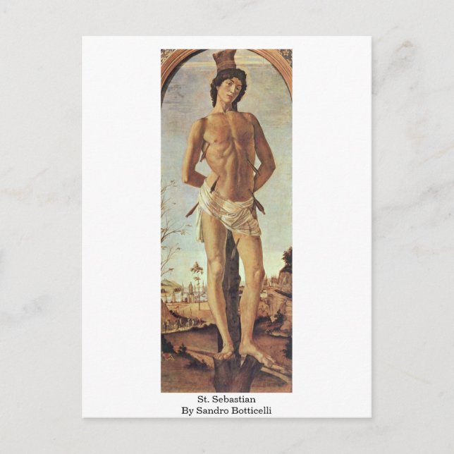 St. Sebastian By Sandro Botticelli Postkarte (Vorderseite)