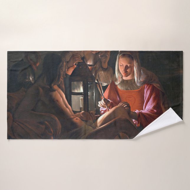 St. Sebastian Embraced by Irene, La Tour Badehandtuch (Badehandtuch)
