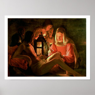 St. Sebastian geneigt von der heiligen Frau (Öl Poster