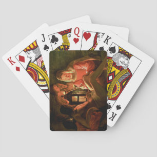 St. Sebastian geneigt von der heiligen Frau (Öl Spielkarten
