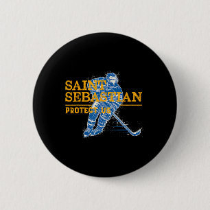 St. Sebastian Hockey Patron Heiliger Sportler Button