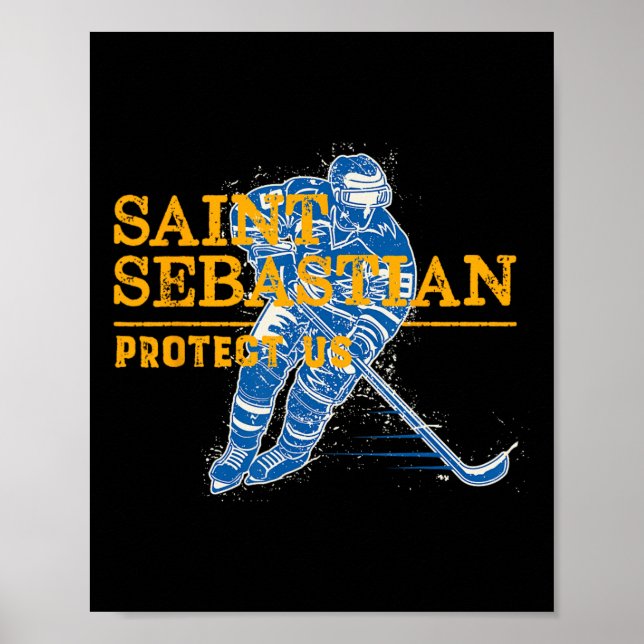 St. Sebastian Hockey Patron Heiliger Sportler Poster (Vorne)