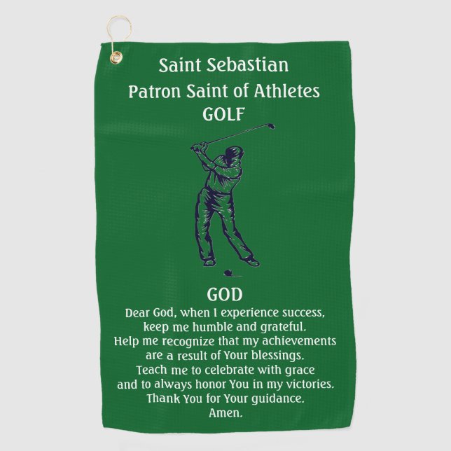 St. Sebastian Schutzheilige der Athleten Golf Kath Golfhandtuch (Vorderseite)