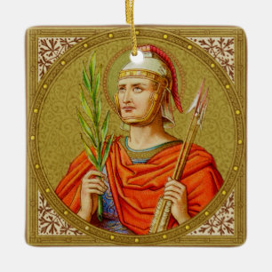 St. Sebastian (SNV 24) Quadratisches Keramik Keramikornament