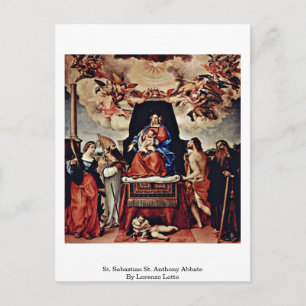 St. Sebastian St. Anthony Abbate Postkarte