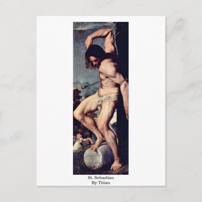 St. Sebastian Von Tizian Postkarte (Vorderseite)