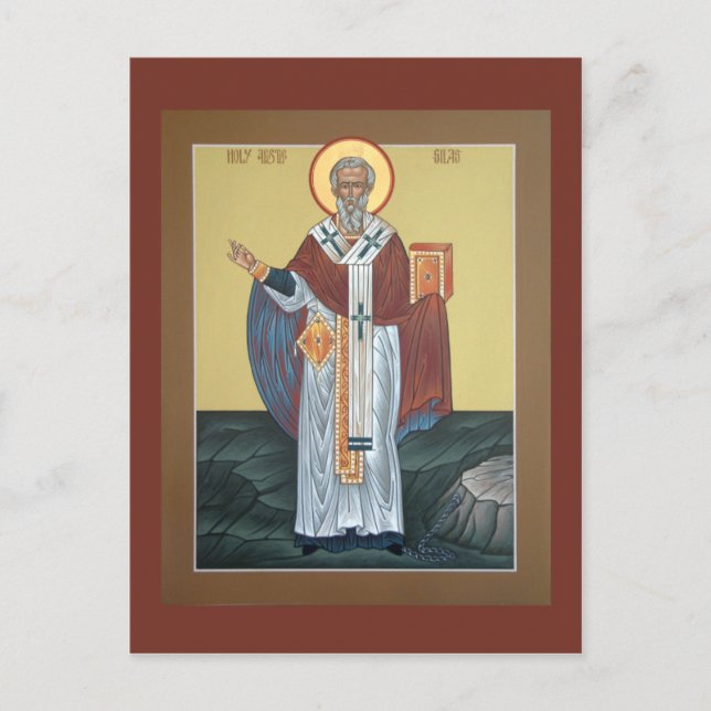 St. Silas Prayer Card Postkarte (Vorderseite)