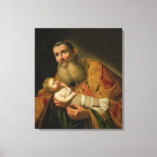 St. Simeon, das den Säugling Christus darstellt Leinwanddruck