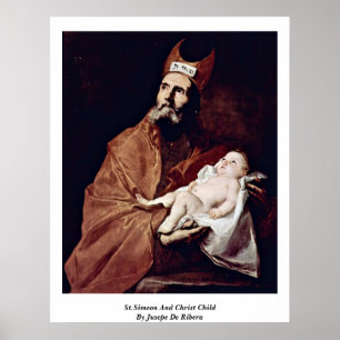 St.Simeon und Christus-Kind durch Jusepe De Ribera Poster