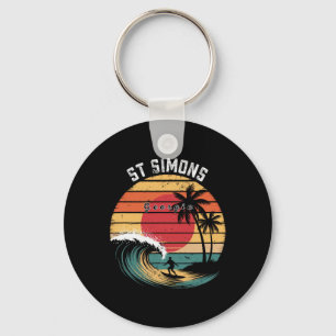 St Simons Beach Georgia Strand Surfen Schlüsselanhänger