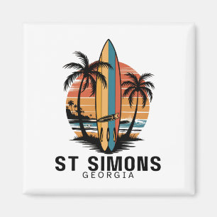 St Simons Beach Georgia Surfen Surfer _1 Magnet