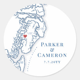 St. Simons Island and Sea Island Gastgeschenk Hoch Runder Aufkleber
