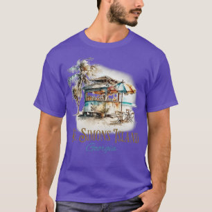 St Simons Island GA Tiki Bar Beach Wasserfarben De T-Shirt