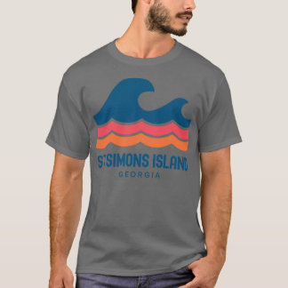 St Simons Island Georgia Vintag Wave TShirt