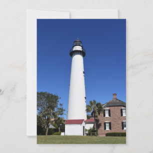 St. Simons Island Lighthouse Picture on a Feiertagskarte