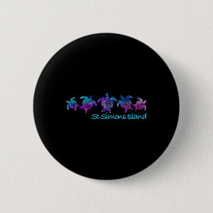 St. Simons Island Strand Design Stammes-Schildkröt Button