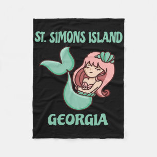 St. Simons Island Süßes Meerjungfrau-Thema Fleecedecke