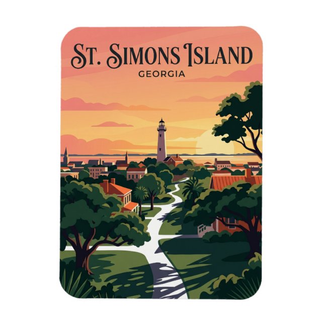 St. Simons Island USA Magnet (Vertikal)