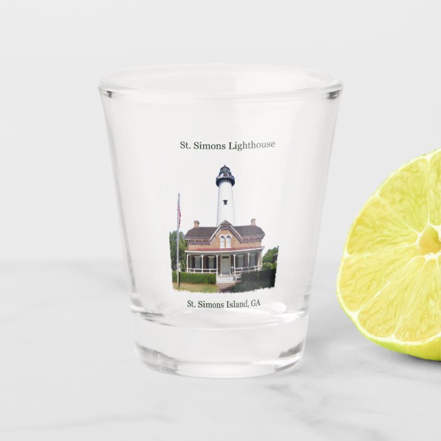 St. Simons Leuchtturmglas Schnapsglas (Vorderseite)