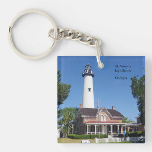 St. Simons Lighthouse Acrylschlüsselkette Schlüsselanhänger