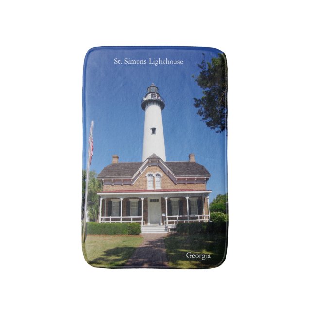 St. Simons Lighthouse bathmat Badematte (Vorderseite Vertikal)