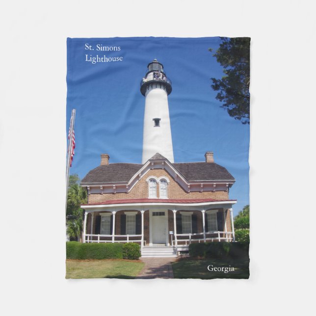 St. Simons Lighthouse Fleece Decke (Vorderseite)