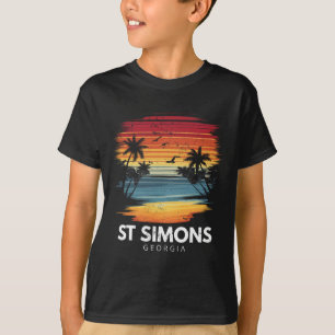 St Simons Strand Georgia Surfbrett Surfen Vintage T-Shirt