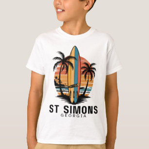 St Simons Strand Georgia Surfen Surfer _1  T-Shirt