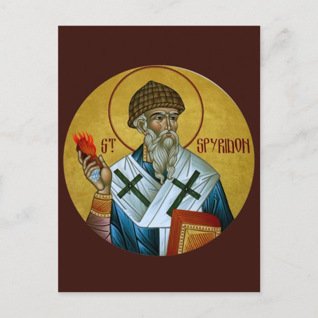 St. Spyridon Prayer Card Postkarte (Vorderseite)