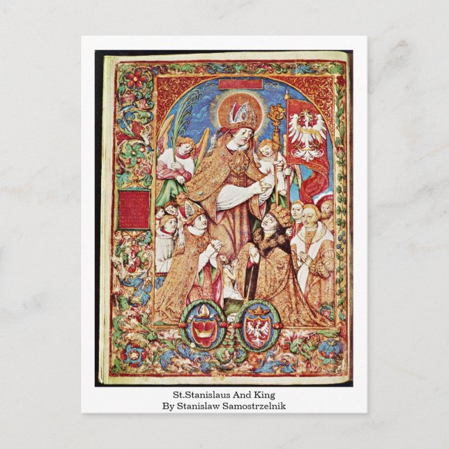 St. Stanislaus und König von Stanislaw Samostrzeln Postkarte (Vorderseite)