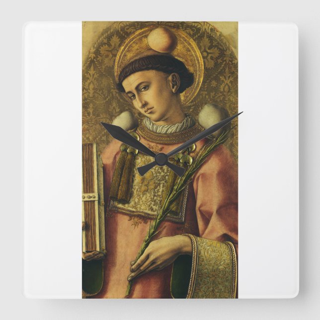 St. Stephen Apostel der siebzigsten Protomartyr Quadratische Wanduhr (Vorderseite)