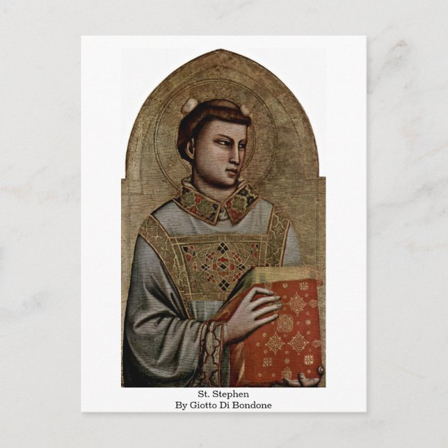 St. Stephen By Giotto Di Bondone Postkarte (Vorderseite)