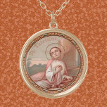 St. Tarcisius of Rome Roundel (BF 004) Vergoldete Kette<br><div class="desc">Der Heilige Tarcius von Rom (Mitte des 3. Jahrhunderts) wird für seine Hingabe zum gesegneten Sacrament verehrt, der vielfach als Laien, Diakon oder - meist - als junger Akolyt (unterschiedliche Konten) bezeichnet wird. Nach der Tradition, während der valerianischen Verfolgungen, die junge St. Tarcisius freiwillig, um heilige Kommunion zu inhaftierten Christen....</div>