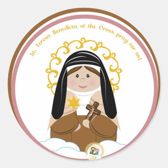 St. Teresa Benedicta of the Cross Runder Aufkleber (Vorderseite)