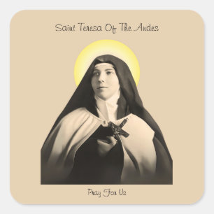 ST. TERESA DER ANDES QUADRATISCHER AUFKLEBER