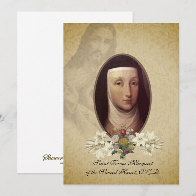 St. Teresa Margaret Redi vom Heiligen Herzen Karte (Vorne/Hinten)