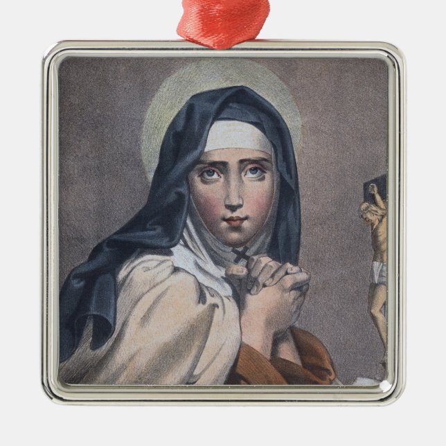 St. Teresa of Avila (M 008) Square Ornament Aus Metall (Vorne)