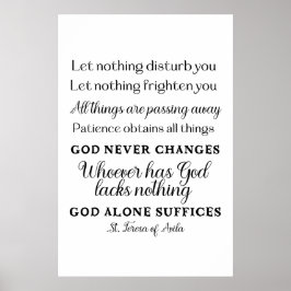 St. Teresa of Avila Quote Art Poster Print