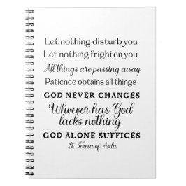 St. Teresa of Avila Quote Spiral Notebook Notizblock