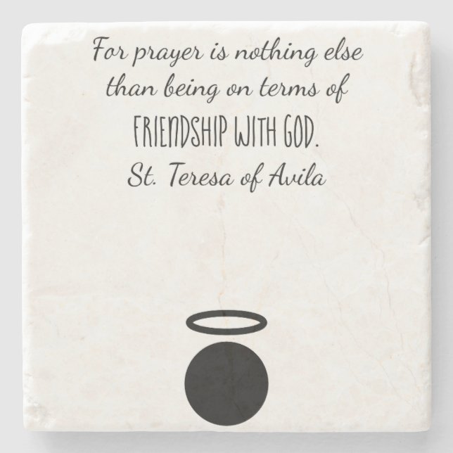 St. Teresa of Avila Quote Stone Untersetzer (Vorderseite)