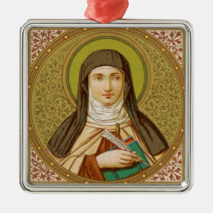 St. Teresa of Avila (SNV 27) Premium Square Silbernes Ornament