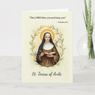 St. Teresa von Avila Gottes Frieden und Segnungen  Karte