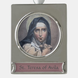 St. Teresa von Avila (M 008) Banner-Ornament Silber