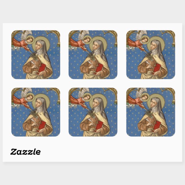 St. Teresa von Avila (SAU 28) Quadratischer Aufkleber (Blatt)