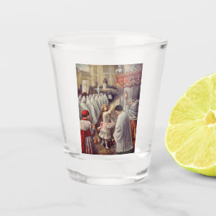 St. Teresa wirft Blume zum gesegneten Sakrament Schnapsglas