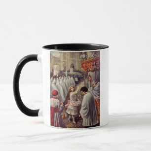 St. Teresa wirft Blume zum gesegneten Sakrament Tasse